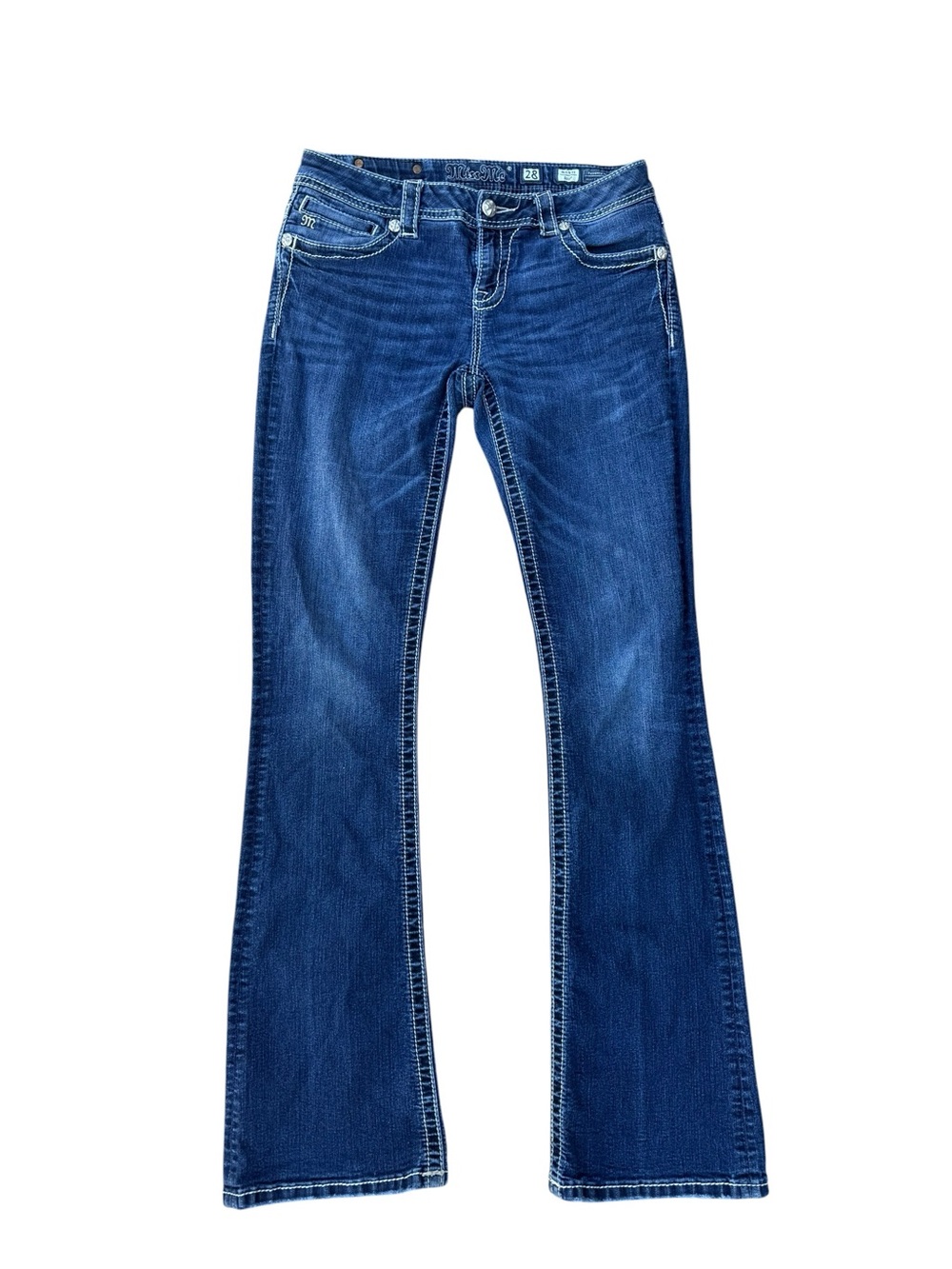Miss Me Mid Rise Bootcut Bling Jeans Size 28
